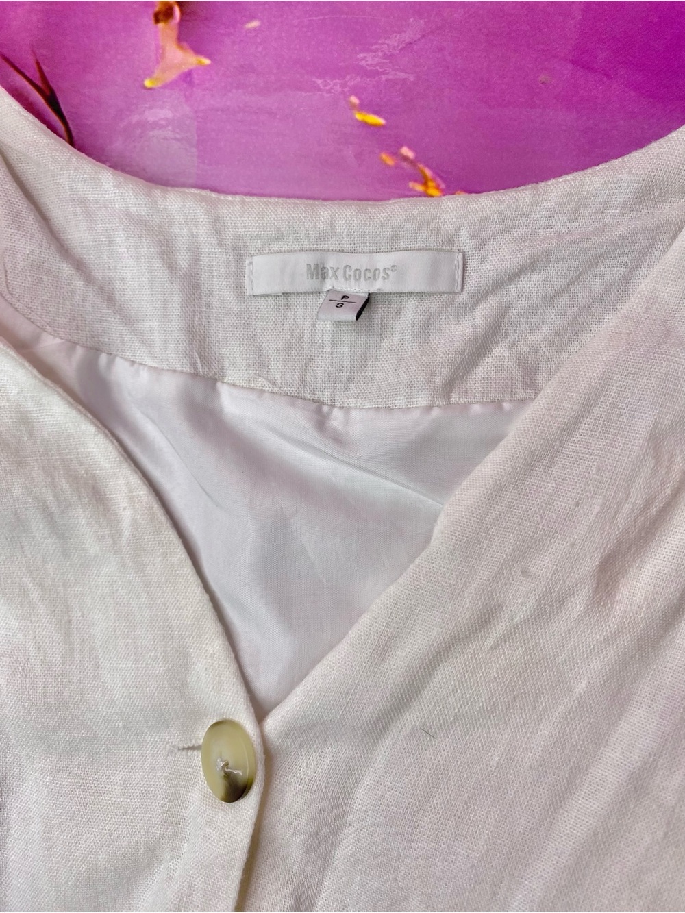 π· Birch White Linen Blend 90s Sleeveless Button-Front Midi Dress with Tie Belt π· - Picture 9 of 9